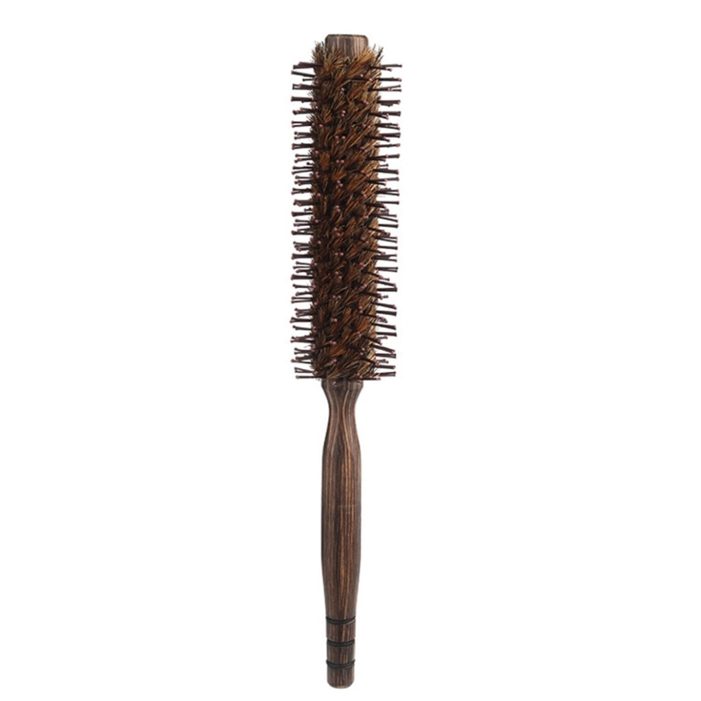 Small Round Brush for Woman Short Fine Hair Boar Bristles Styling Hairbrush