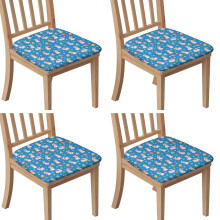 Ensemble de 4 housses de chaise de salle à manger à motifs de Pâques et de lapins roses, extensibles, imperméables et lavables, avec attaches