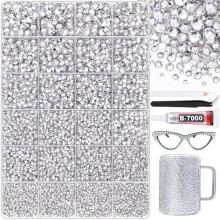 25.000 peças de strass prateados transparentes para artesanato, roupas, copos, sapatos, tecidos e nail art – Gemas planas não termocolantes