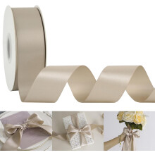 Panglică de satin Tapue, 1,5" x 50 yarzi, cu două fețe, pentru funde, cadouri, bricolaj, decorațiuni de sărbători și nunți