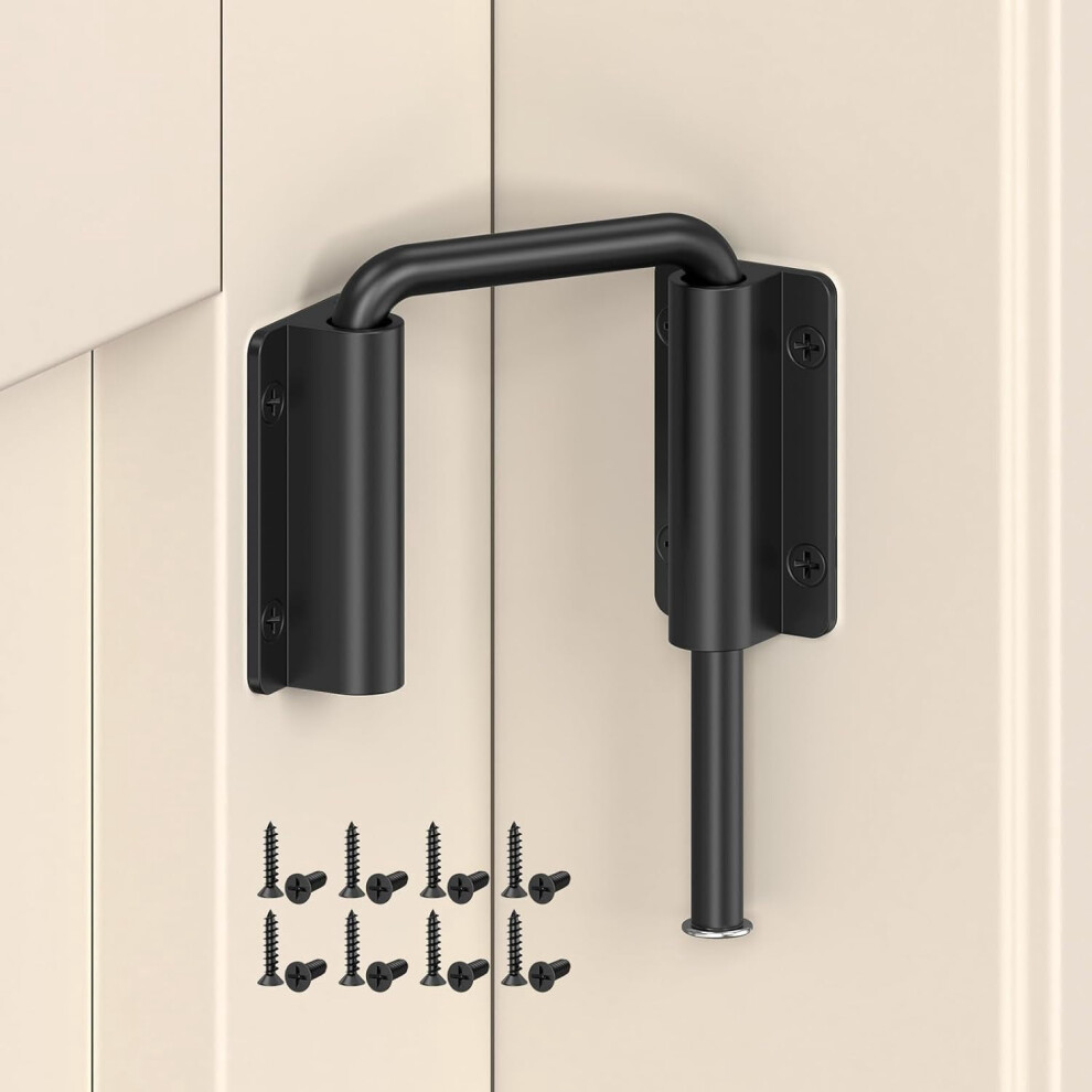 Upgraded Sliding Door Loop Lock, 90/180 Aluminum Alloy Latch For Barn Door, Closet, Fence, Window, Patio Â U-Bolt Lock (Black, 1Pc) 9329345189791