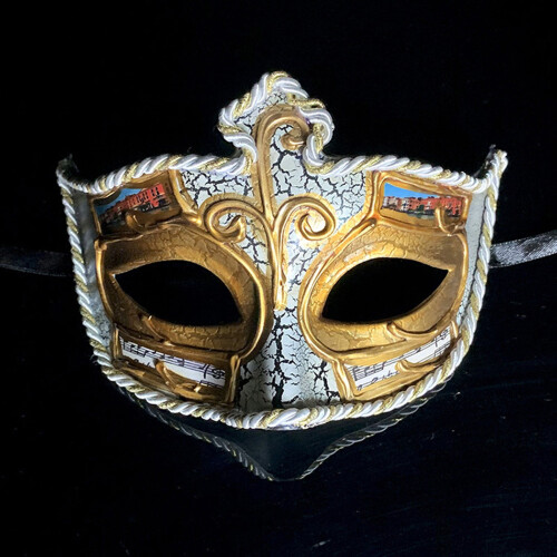 Venetiansk maskeradmask - Antik plast halvmask 1