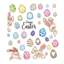 Adhesivos de Pascua para pared: Conejos, flores y huevos para ventanas, puertas y paredes – Decoración para fiestas y habitaciones
