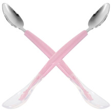2-Pack Dual Silicone Baby Feeding Spoon for Infants, Ideal for Fruit Scraping and Pureed Food Feeding