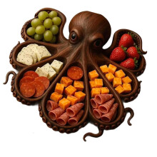 Plateau de service Creation en hêtre, plateau apéritif pour décoration de fête, cadeau pour les passionnés de cuisine