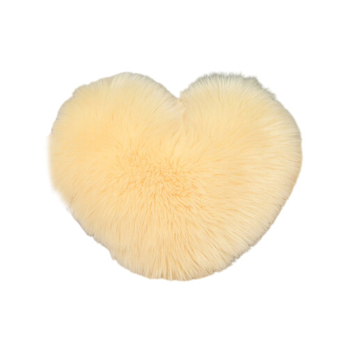 Yellow Heart Plush Throw Pillow 40x30cm 1