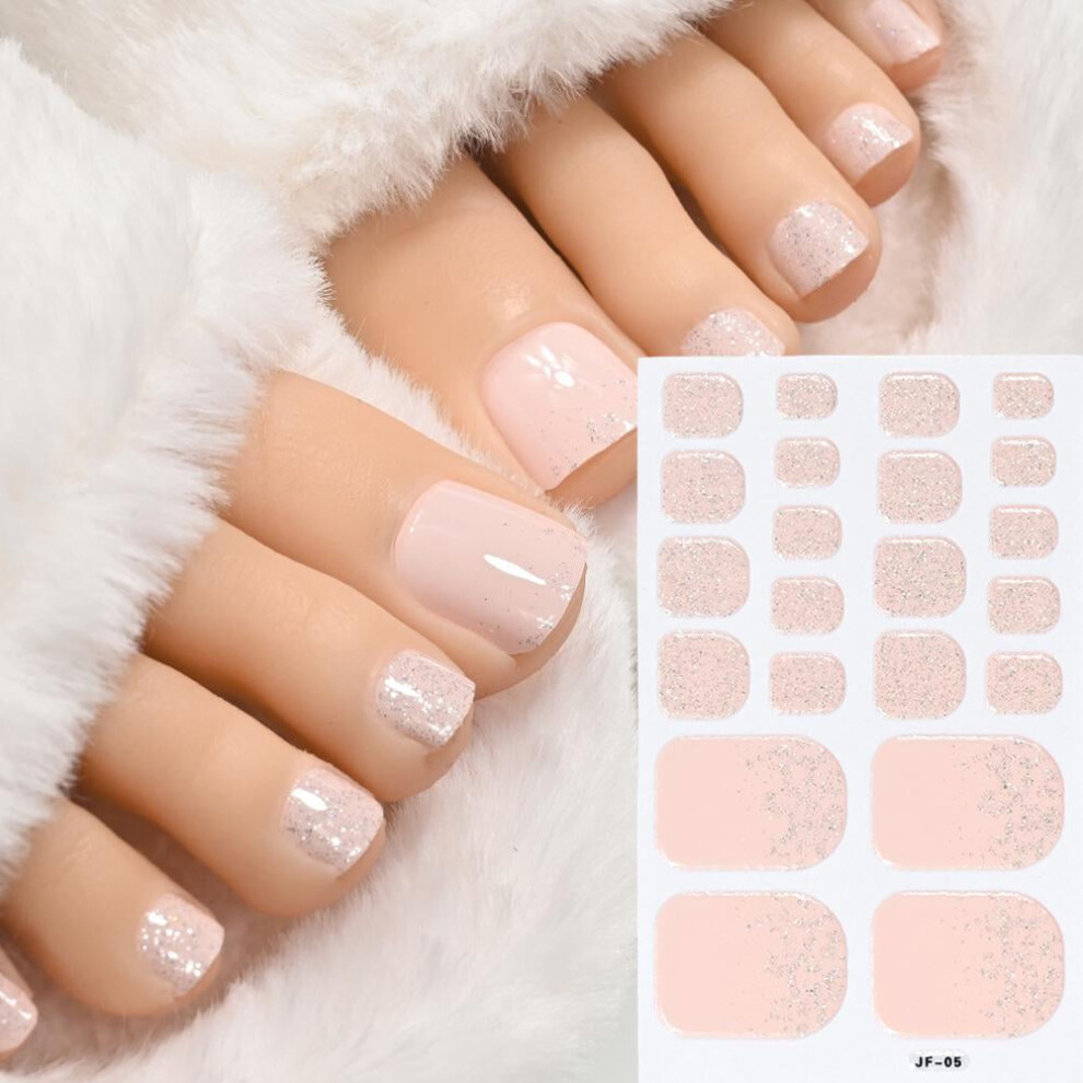 French Black Nail Stickers with Glitter 22 pcs