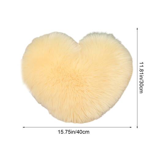 Yellow Heart Plush Throw Pillow 40x30cm 2