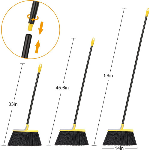 Balai d'extérieur robuste à long manche, lot de 4 2