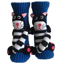 3D-Strick-Schildkrötensocken aus Baumwolle, doppellagig, knöchelwarm