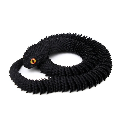 3D-utskriven ormfigur med rörliga leder 60 cm