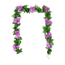 Guirlande de roses artificielles violettes de 4 mètres (13 pieds) pour mariage, centre de table, baby shower et décoration de chambre