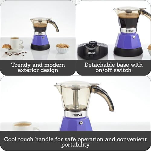 Machine à expresso électrique violette 2 ou 3 tasses 1