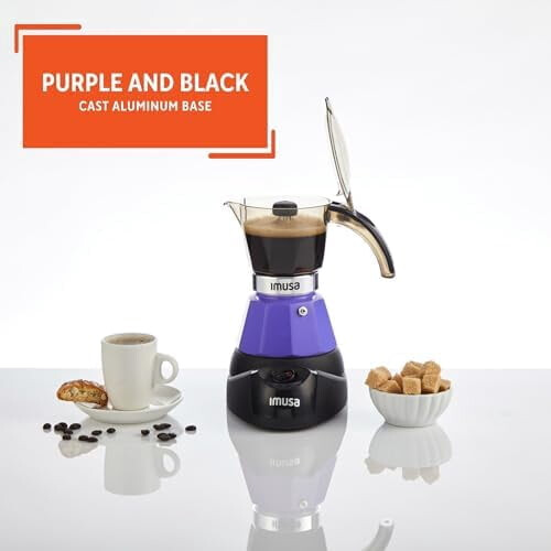 Machine à expresso électrique violette 2 ou 3 tasses 2