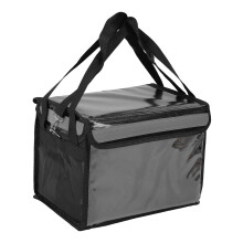 Sac isotherme de 22 L pour la livraison de repas, avec bandes réfléchissantes, fermeture auto-agrippante, armature intérieure, fond renforcé et