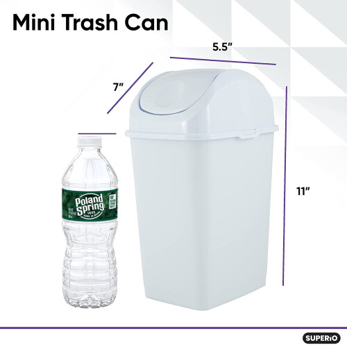 Κάδος απορριμμάτων Mini5L με περιστρεφόμενη οροφή για επιφάνεια εργασίας, νιπτήρα, 1