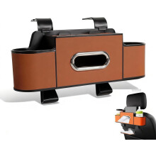 3-in-1 auto-organizer voor de achterbank met dubbele bekerhouders, tissuebox en telefoonhouder – Waterdicht, geschikt voor de meeste auto's