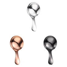 Lot de 3 mini-cuillères en acier inoxydable pour boîtes, manche court, cuillère ronde épaisse pour thé/sucre/condiments/dessert – 9,5 cm