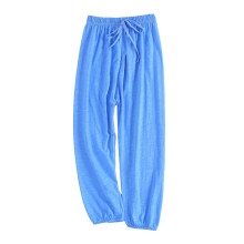 Girls Harem Pants - Soft Solid Color Summer Joggers, Elastic Waist, Comfortable Casual Lounge Wear for Kids 5-6 Years, Blue
