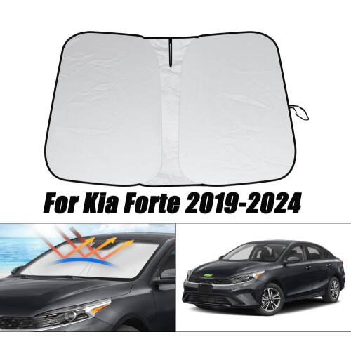 Προσαρμοσμένο για Kia Forte2019-2024Πτυσσόμενο προστατευτικό UV Block για παρμπρίζ, 1