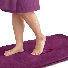 Tapis de bain antidérapant pour salle de bain - Aubergine 43 x 61 cm - Tapis de bain en mousse à mémoire de forme - Séchage rapide