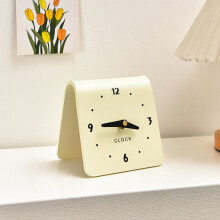 Modern Small Desktop Clock | Quiet, Easy-Read Tabletop Timepiece for Home & Office | White | 4.7x4.7x3.9 in | 1 Piece