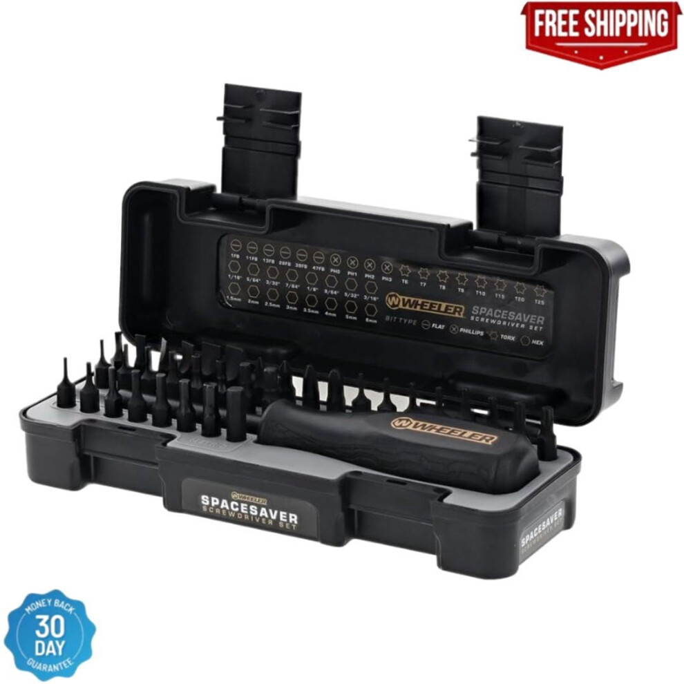 Wheeler Space Saver Gunsmithing Screwdriver Set With 26 Bits And Magnetic Handle 9402001116000
