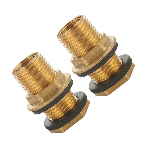 Adaptador de latão para tanque G3/8 para G1/2 com junta (pacote com 2) 1