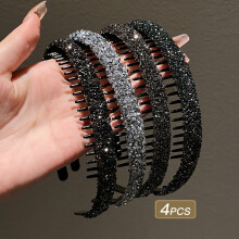 1/4 Mädchen Haaraccessoires Schwarze gezahnte Haarspangen für gebrochenes Haar