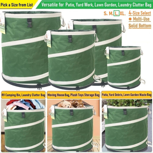 32-Gallon Collapsible Trash Can with Hard Bottom, 19" x25" 2