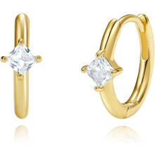 Boucles d'oreilles créoles dorées pour femmes, mini créoles plaquées or 14 carats avec