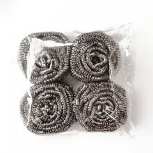 4-Pack 410 Stainless Steel Wool Balls, Metal Pot Scrubber for Kitchen Cleaning, Rust-Resistant Scouring Pads for Tough Grease Removal