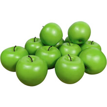 Pommes artificielles pour la décoration de paniers de table et de cuisine (12 pommes vertes moyennes)