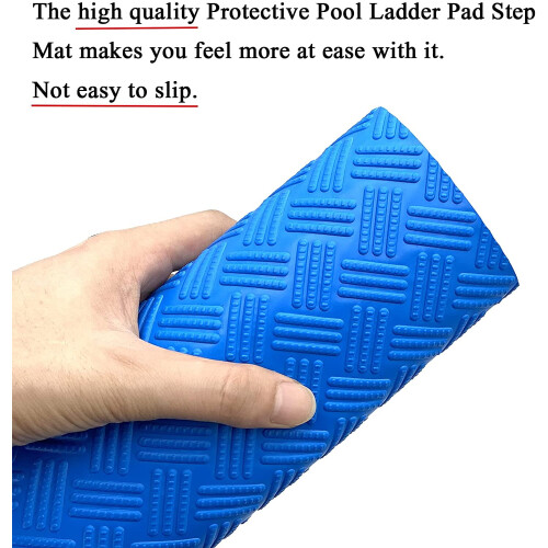 Pool Ladder Mat36" x30" Blue Non-Slip Rubber Step Pad 1