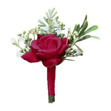 Tissu de soie rouge Sunxin pour corsages de mariés, boutons de rose – Compatible avec la décoration de mariage