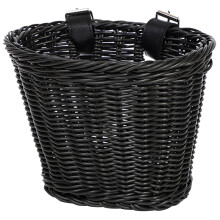 Bicycles Wicker Basket Front Handlebars Basket with Adjust able Belt Plastic Wovens Bikes Basket for Kid Bikes, Scooters