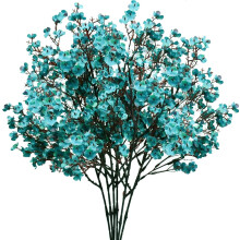 Fleurs artificielles turquoise Breath, 6 bouquets de gypsophile en soie à tiges flexibles pour centre de table automnal, décoration de mariage et