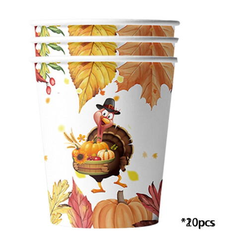Thanksgiving Pappersmuggar Pumpa Löv Mönster 10st