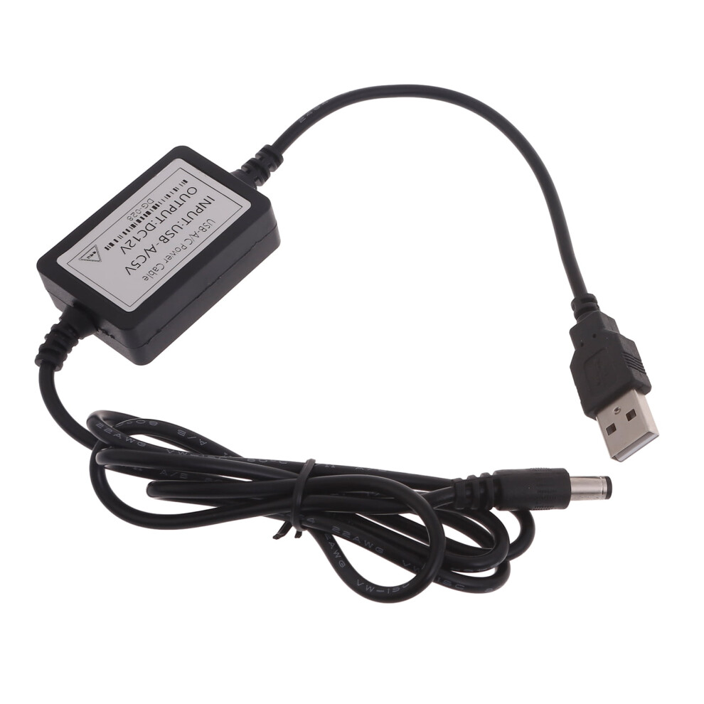 Dc5v To 12V Usb Voltage Step Up Converter Cable Usb Power Supply Adapter Cord With 5.5 X 2.1Mm 115Cm/45'' 9422877358632