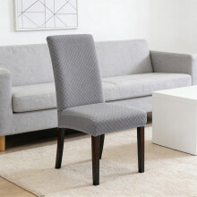 1 housse de chaise extensible avec jupe pour salle à manger, protège-siège de cuisine, décoration de banquet de mariage, tissu spandex lavable.