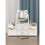 White Desktop Makeup Organizer with Mirror 2