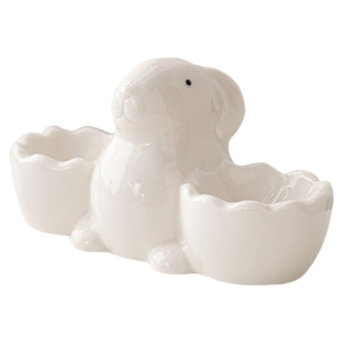 Handmade Ceramic Egg Cups – Soft-Boiled Egg Holder, Cute Easter Bunny Figurine, Breakfast Tableware, Compatible with Standard Eggs 1