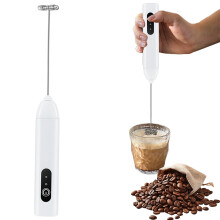Rechargeable Electric Egg Beater & Milk Frother, 25x3 cm, White – for Coffee, Latte, Matcha, Shakes | Compatible with Home, Kitchen, Travel, Cafe