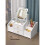 White Desktop Makeup Organizer with Mirror 4