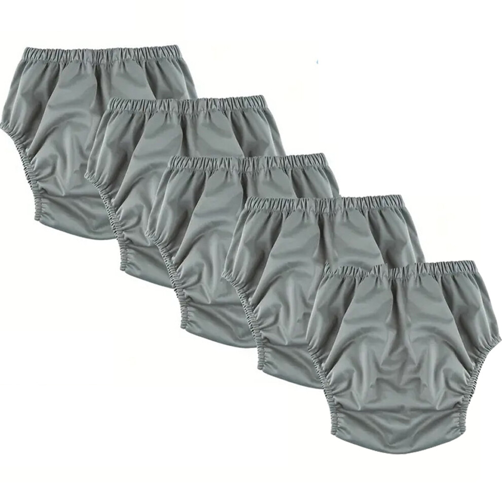 5 Piece Water Resistant Adult Incontinences Pants Reusable Diaper Cover Underwear Underpants for Secure Leak Protective