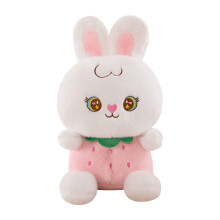 Pluszowa zabawka króliczek 12,9" pluszowa lalka króliczek z diodami LED, z muzyką i funkcją snu, uspokajająca zabawka dla dorosłych, różowa,