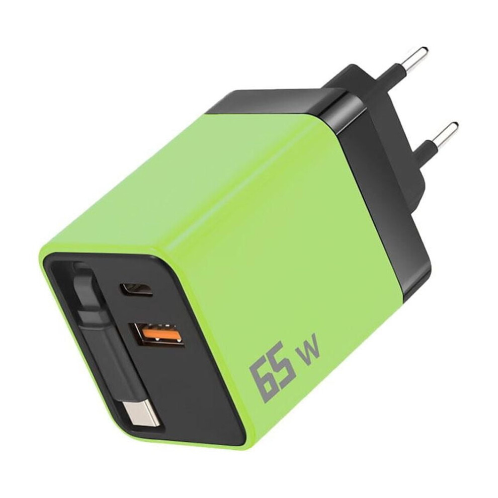 Gan Ac Travel Charger W/ Retractable Cable And Typec Port 9422877358533
