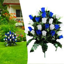 Artificial Rose Bouquets for Cemetery Decoration & Memorial Flowers – Compatible with Grave Markers