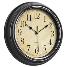 Wall Clock 12-inch Large Retro Wall Clocks Non Ticking Classical Quiet Clocks Living Room Kitchen Bedroom Office Decor
