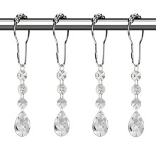 Crochets de rideau de douche transparents (12 pièces)